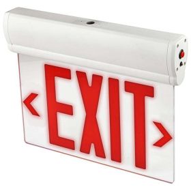 H3 | Safety Signs LED Edge lit Exit Sign | 1W | Red | 120-277V | Battery 3.6V 500mAh Ni-MH | Back up 90min | UL Listed | Pack of 2 - White/Transparent