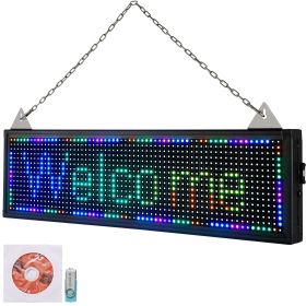 VEVOR LED Scrolling Sign, 27" x 8" WiFi & USB Control, Full Color P10 Programmable Display, Indoor High Resolution Message Board, High Brightness Elec