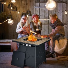 40,000 BTU 28 Inches Propane Gas Fire Pit Table With Cover - as show