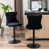 A&A Furniture,Swivel Velvet Barstools Adjusatble Seat Height from 25-33 Inch, Modern Upholstered Bar Stools with Backs Comfortable Tufted for Home Pub