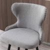 A&A Furniture,Counter Height 25" Modern Linen Fabric Counter Chairs,180¬∞ Swivel Bar Stool Chair for Kitchen,Tufted Cupreous Nailhead Trim Burlap Bar