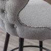 A&A Furniture,Counter Height 25" Modern Linen Fabric Counter Chairs,180¬∞ Swivel Bar Stool Chair for Kitchen,Tufted Cupreous Nailhead Trim Burlap Bar