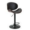 Bentwood Adjustable Bar Stools ; Upholstered Swivel Barstool; Mix color PU Leather Barstools (Set of 2) - as picture