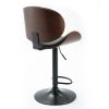Bentwood Adjustable Bar Stools ; Upholstered Swivel Barstool; Mix color PU Leather Barstools (Set of 2) - as picture