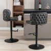 A&A Furniture,Swivel Barstools Adjusatble Seat Height, Modern PU Upholstered Bar Stools with the whole Back Tufted, for Home Pub and Kitchen Island(Da