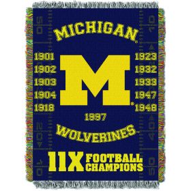 Michigan OFFICIAL Collegiate Commerative Woven Tapestry Throw - 1COL/05106/9021/RET