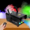 400W Fog Machine RGB LED Party Club DJ Fogger Rapid Heating Remote Control Wedding Stage Smoke Machine - Black