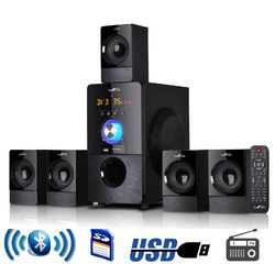 beFree Sound 5.1 Channel Surround Sound Bluetooth Speaker System in Black - BFS440