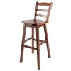 Scalera Ladder Back Swivel Seat Bar Stool; Walnut - 94109