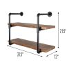 2-Tier Black Industrial Wall Shelf - Black