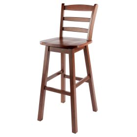 Scalera Ladder Back Swivel Seat Bar Stool; Walnut - 94109