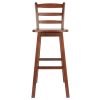 Scalera Ladder Back Swivel Seat Bar Stool; Walnut - 94109