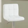 White Faux Leather Bar Stool Counter Height Chairs Set of 2 Adjustable Height Kitchen Island Stools Modern - as Pic