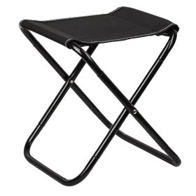 Foldable Camping Stool Portable Travel Chair 275.6LBS Load for Camping Fishing Backpacking Hiking Camping Seat with Carry Bag - Black