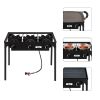 Outdoor Camp Stove High Pressure Propane Gas Cooker Portable Cast Iron Patio Cooking Burner (Three Burner 225000-BTU) - as pic