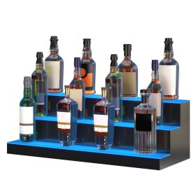 VEVOR LED Lighted Liquor Bottle Display Bar Shelf RF & App Control 30" 3-Step - Default