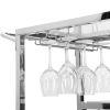 Bar Cart for Home, 3-Tier Mobile Kitchen Serving Cart with Glass Holder and Wine Rack, Rolling Wine Trolley with Tempered Glass and Chrome-Finished Me