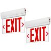 H3 | Safety Signs LED Edge lit Exit Sign | 1W | Red | 120-277V | Battery 3.6V 500mAh Ni-MH | Back up 90min | UL Listed | Pack of 2 - White/Transparent