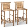 Bar Stools 2 pcs Bamboo - Brown