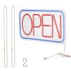 LED Open Sign 16.5x9.1in Business Neon Open Sign Advertisement Board with 11 Levels Adjustable Brightness - Red_Blue
