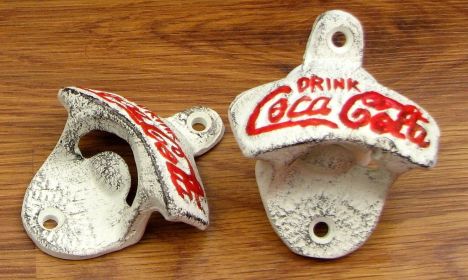 Cast Iron White CC Wall Mount Bottle Opener Set of 2 - 0184J-1112-W