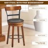 25.5-Inch 360-Degree Bar Swivel Stools with Leather Padded - 2