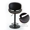 Bentwood Adjustable Bar Stools ; Upholstered Swivel Barstool; Mix color PU Leather Barstools (Set of 2) - as picture