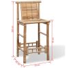 Bar Stools 2 pcs Bamboo - Brown