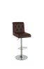 Adjustable Bar stool Gas lift Chair Espresso Faux Leather Tufted Chrome Base Modern Set of 2 Chairs Dining Kitchen - as Pic