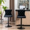 A&A Furniture,Swivel Velvet Barstools Adjusatble Seat Height from 25-33 Inch, Modern Upholstered Bar Stools with Backs Comfortable Tufted for Home Pub