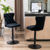 A&A Furniture,Swivel Velvet Barstools Adjusatble Seat Height from 25-33 Inch, Modern Upholstered Bar Stools with Backs Comfortable Tufted for Home Pub