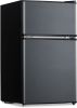 3.1 cubic ft. gray compact mini fridge with freezer compartment - grey - chrome alloy