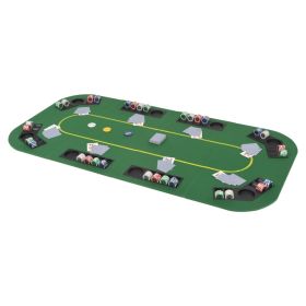 8-Player Folding Poker Tabletop 4 Fold Rectangular Green - Green