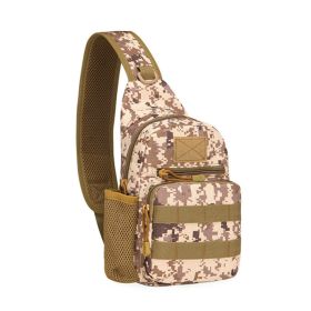 Military Tactical Shoulder Bag; Trekking Chest Sling Bag; Nylon Backpack For Hiking Outdoor Hunting Camping Fishing - Desert Digital - Nylon
