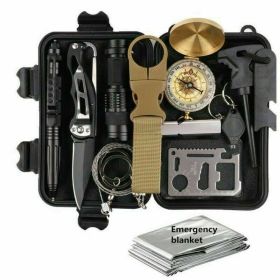 14 in 1 Outdoor Emergency Survival Gear Kit Camping Tactical Tools SOS EDC Case - Default Title