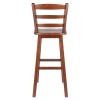 Scalera Ladder Back Swivel Seat Bar Stool; Walnut - 94109