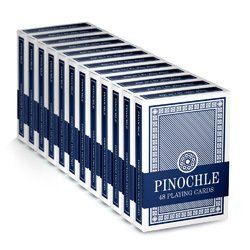 12 Blue Decks of Pinochle Playing Cards - GCAR-102*12