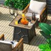 40,000 BTU 28 Inches Propane Gas Fire Pit Table With Cover - as show