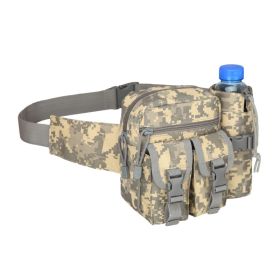 1pc Men's Adjustable Denim Camouflage Large Capacity Zipper Waist Bag Casual Trendy For Outdoor Travel Daily Commute - ACU
