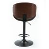 Bentwood Adjustable Bar Stools ; Upholstered Swivel Barstool; Mix color PU Leather Barstools (Set of 2) - as picture