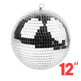 6/8/10/12" Mirror Disco Ball Silver Hanging Reflective Disco Ball Stage Party Decor - 12"