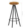 Bar Stools 2 pcs Solid Mango Wood - Brown