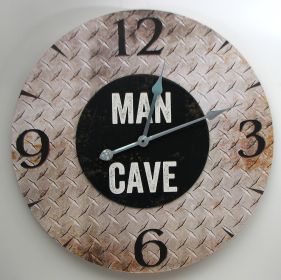 ""MAN CAVE"" Wall Clock - 049-15198