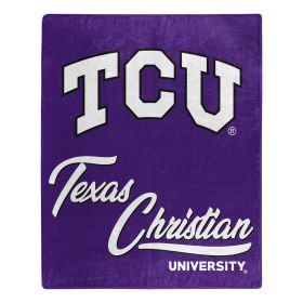 TCU OFFICIAL NCAA "Signature" Raschel Throw Blanket - 1COL/07060/0089/RET