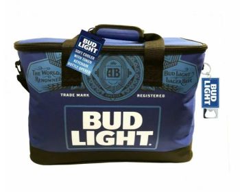 Bud Light Soft Sided Cooler Beverage Bag with Token Key Chain - Blue - Bud Light