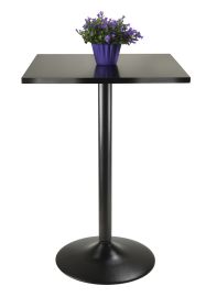 Pub Table Square Black MDF Top with Black leg and base - 20522