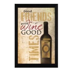 "Good Wine" By Marla Rae, Printed Wall Art, Ready To Hang Framed Poster, Black Frame - as Pic