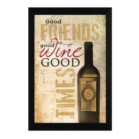 "Good Wine" By Marla Rae, Printed Wall Art, Ready To Hang Framed Poster, Black Frame - as Pic