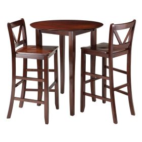 Fiona 3-Pc High Round Table with 2 Bar V-Back Stool - 94385