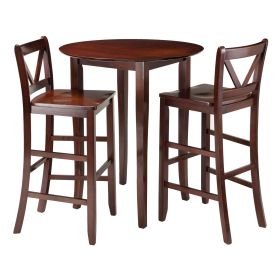 Fiona 3-Pc High Round Table with 2 Bar V-Back Stool - 94385